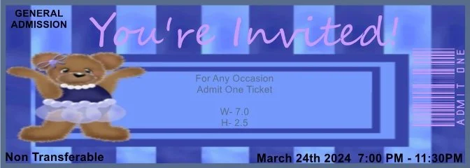 Ballet Girl Admit One Ticket