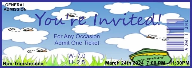 Hunny Bees Admit One Ticket