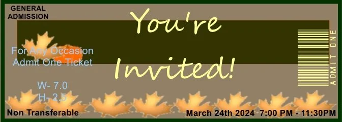 Thanks Giving Leaves Admit One Ticket