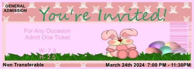 Hoppy Easter Admit One Ticket