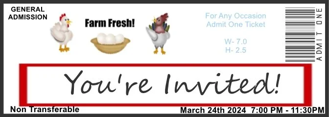 Farm Fresh Admit One Ticket