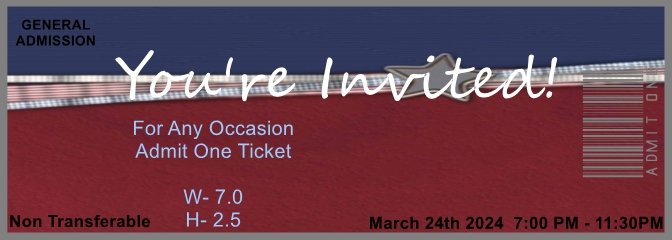 USA Ribbon Star Admit One Ticket