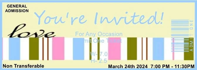 Love Stripe Admit One Ticket