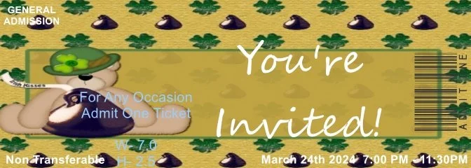 Irish Kisses Admit One Ticket