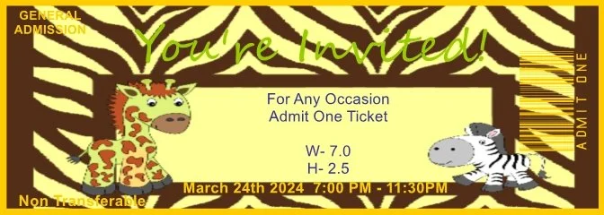 Jungle Admit One Ticket