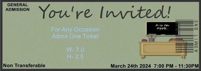 Learning Zone Admit One Ticket