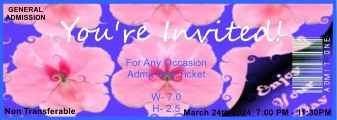 Birthday Note Admit One Ticket