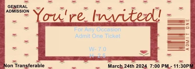 Heart Flowers Admit One Ticket