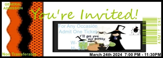 Witchy Spider Admit One Ticket