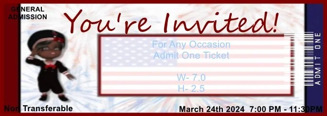 Patriotic Flag Admit One Ticket