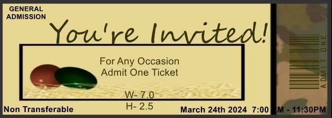 Camo Easter Eggs Admit One Ticket