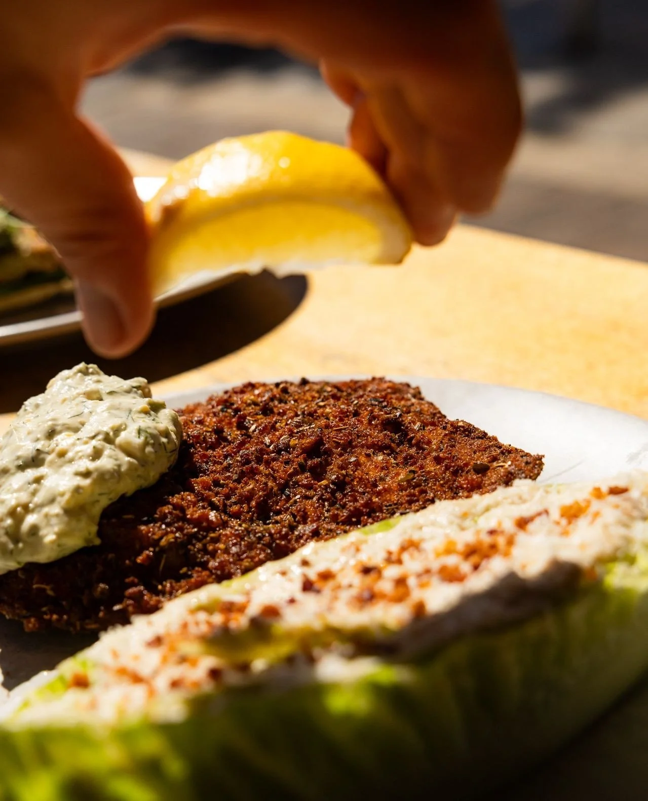 A little action shot for your Thursday 🍋⁠
⁠
Showing some love for our summer menu item - the Chicken Schnitzel Caesar.  New Autumn menu dropping soon! 👀 xx