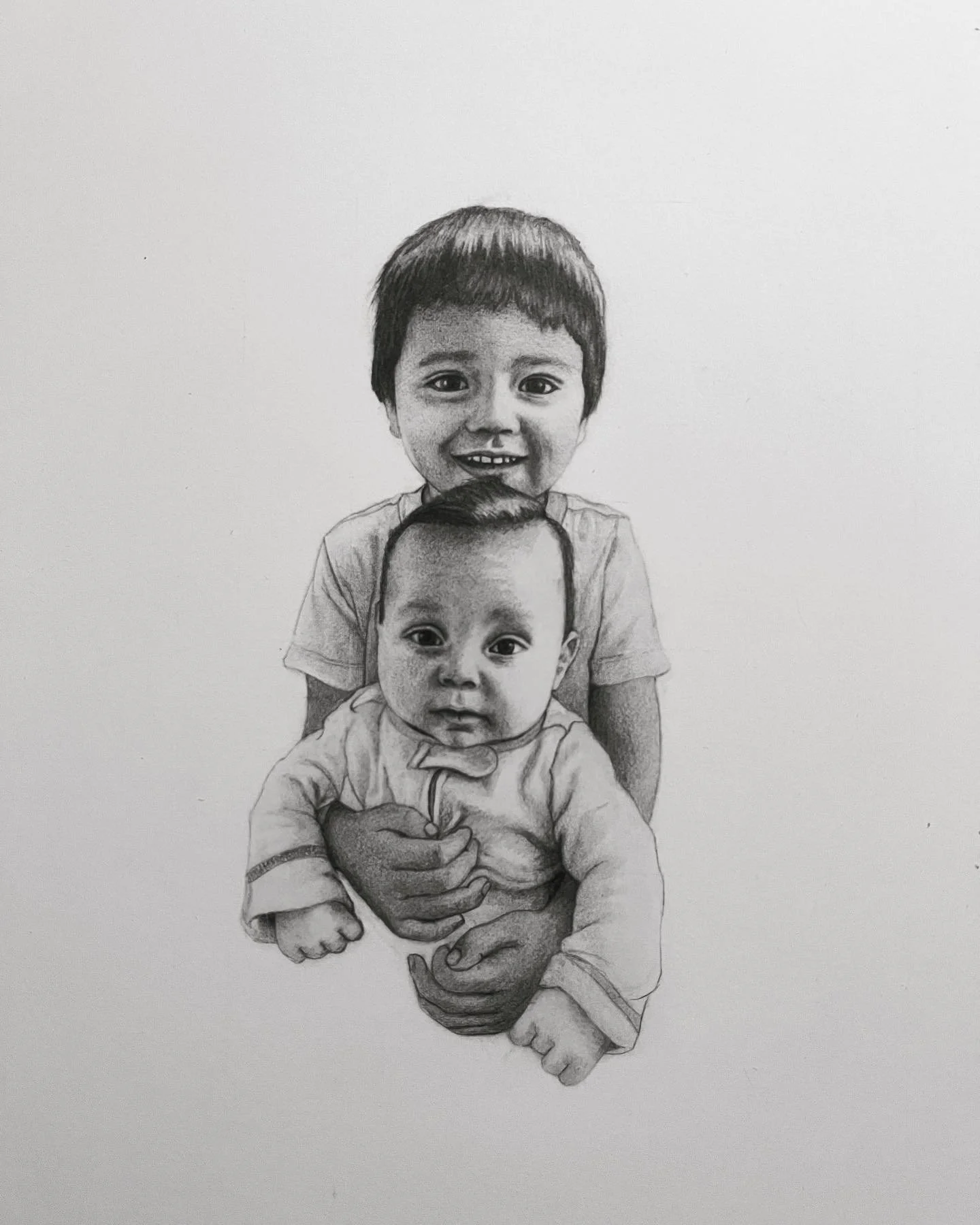 Portrait drawing of my nephews ❤️ 
.
.
I&rsquo;m currently available for commission, dm for more information 
.
#portrait #portraitdrawing #portraitart #babydrawing #childrenportraits #babyportrait #art #artwork #artist #portraitartist #drawing #draw