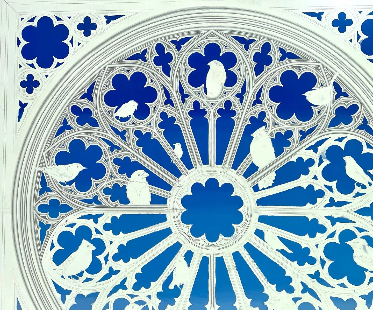 #workinprogress #art #oilpainting #rosewindow #gothicarchitecture #christianart