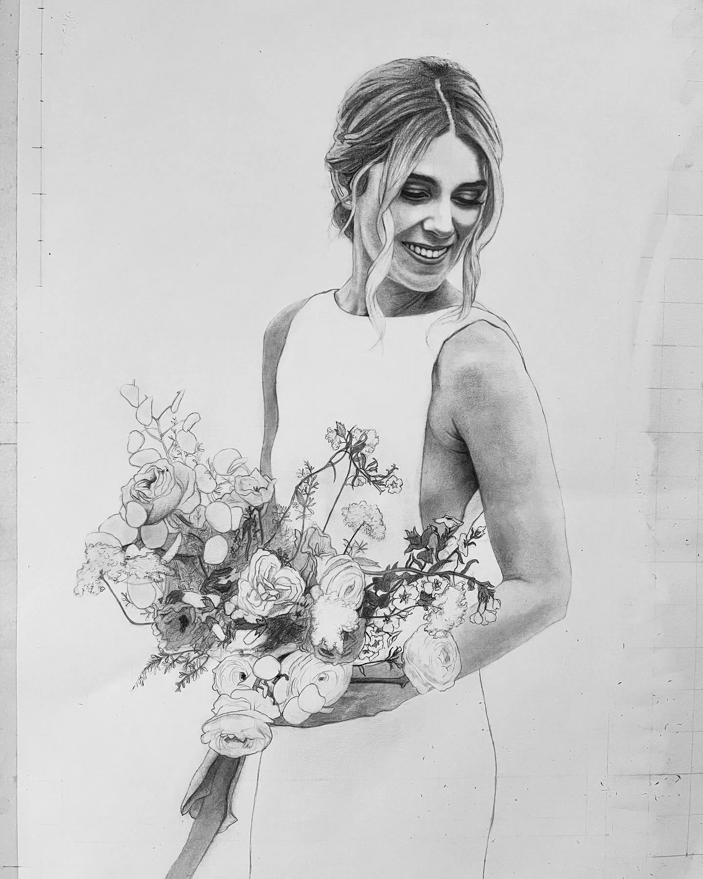 Hand drawn portrait of my beautiful sister 🥰

Drawn with graphite pencil in preparation for an oil painting, next step is building the canvas! I&rsquo;m going to try a linen panel this time
 
Reach out if you&rsquo;d like your own! DM or see more in