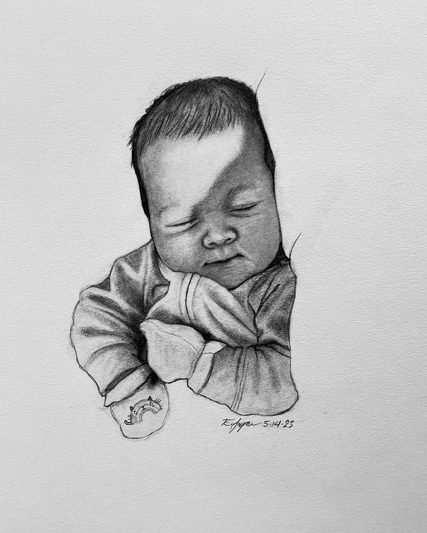 Happy first Mother&rsquo;s Day @erin__sniff @eraejay 

love you both so much 💕💕 
.
.
.
#sketch #portraitsketch #portraitdrawing #babyportrait #drawing #art #artist #pencildrawing #graphite #graphitedrawing