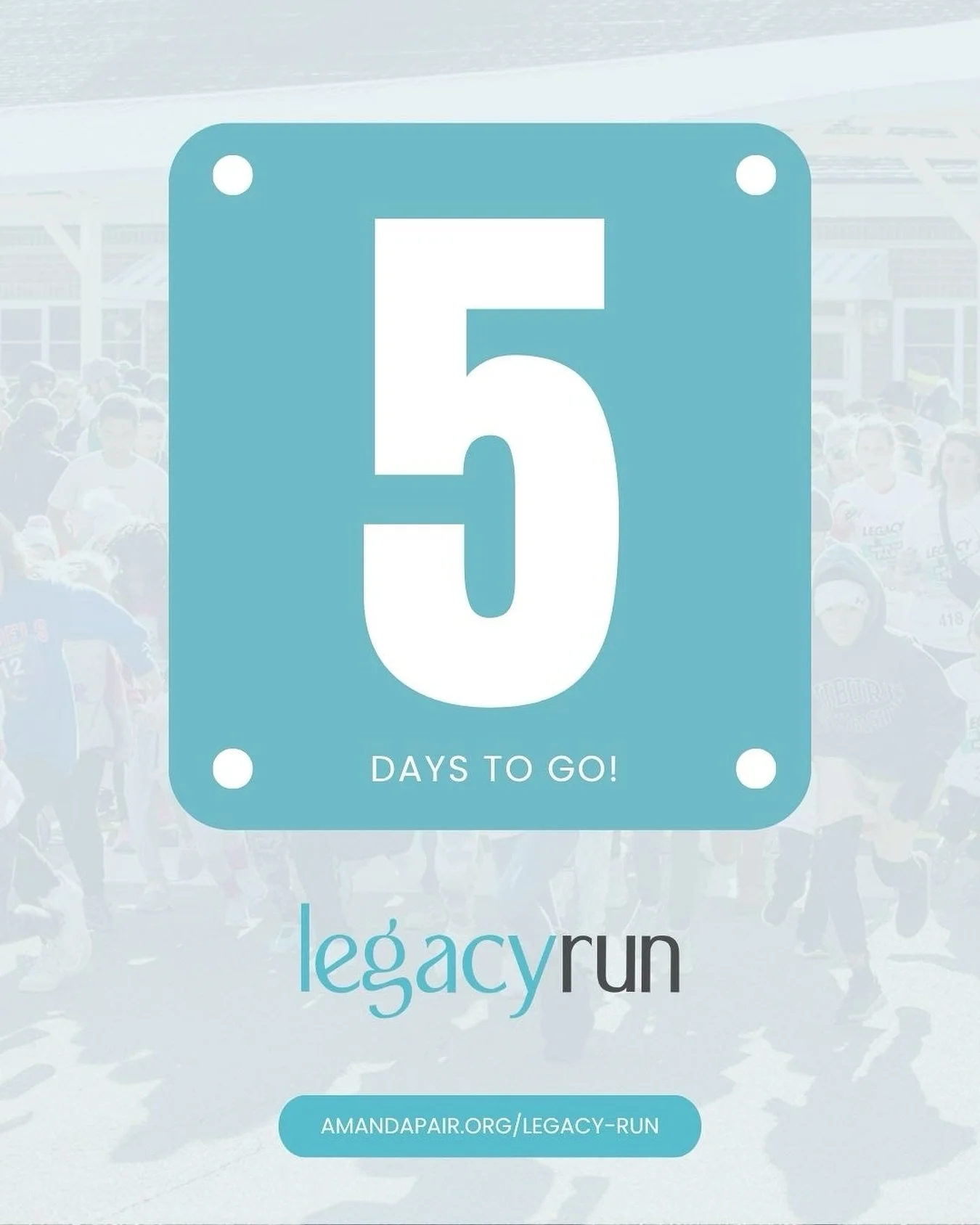 The Countdown is ON!

5 Days until the Legacy Run!

There&rsquo;s still time to register and join us! amandapair.org/legacy-run