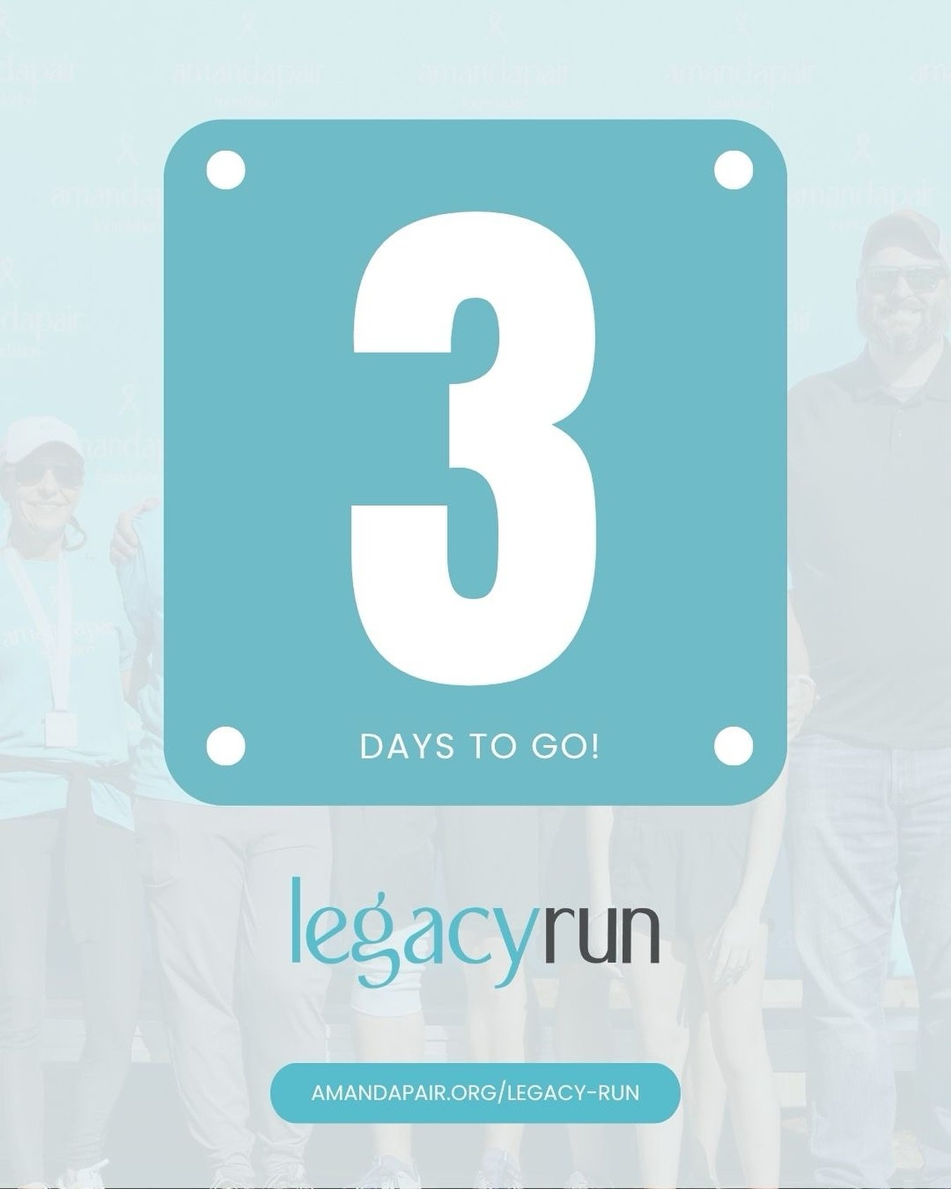Our team is SO excited to join you this Saturday!

3 Days until the Legacy Run!

#apf #overcomingcancer #legacyrun
