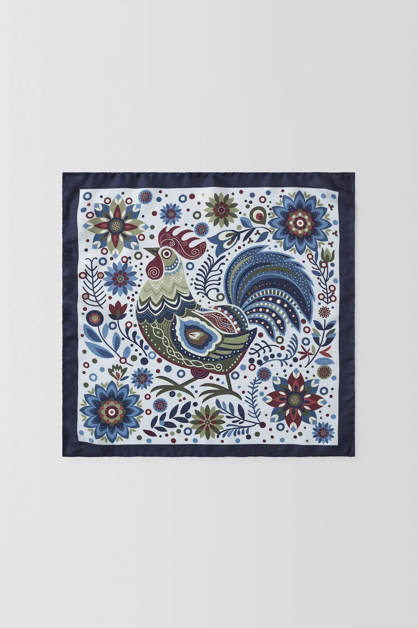  Rooster Pocket Square  
Navy | PGAV100005