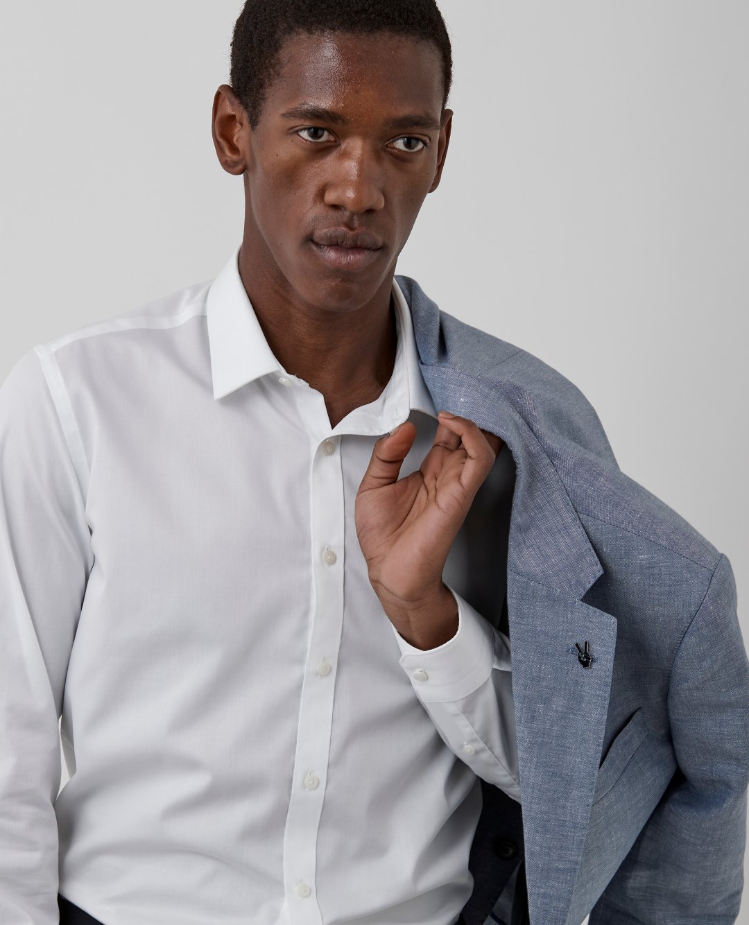 Effortlessly stylish in versatile powder blue, this is the jacket every wardrobe needs.