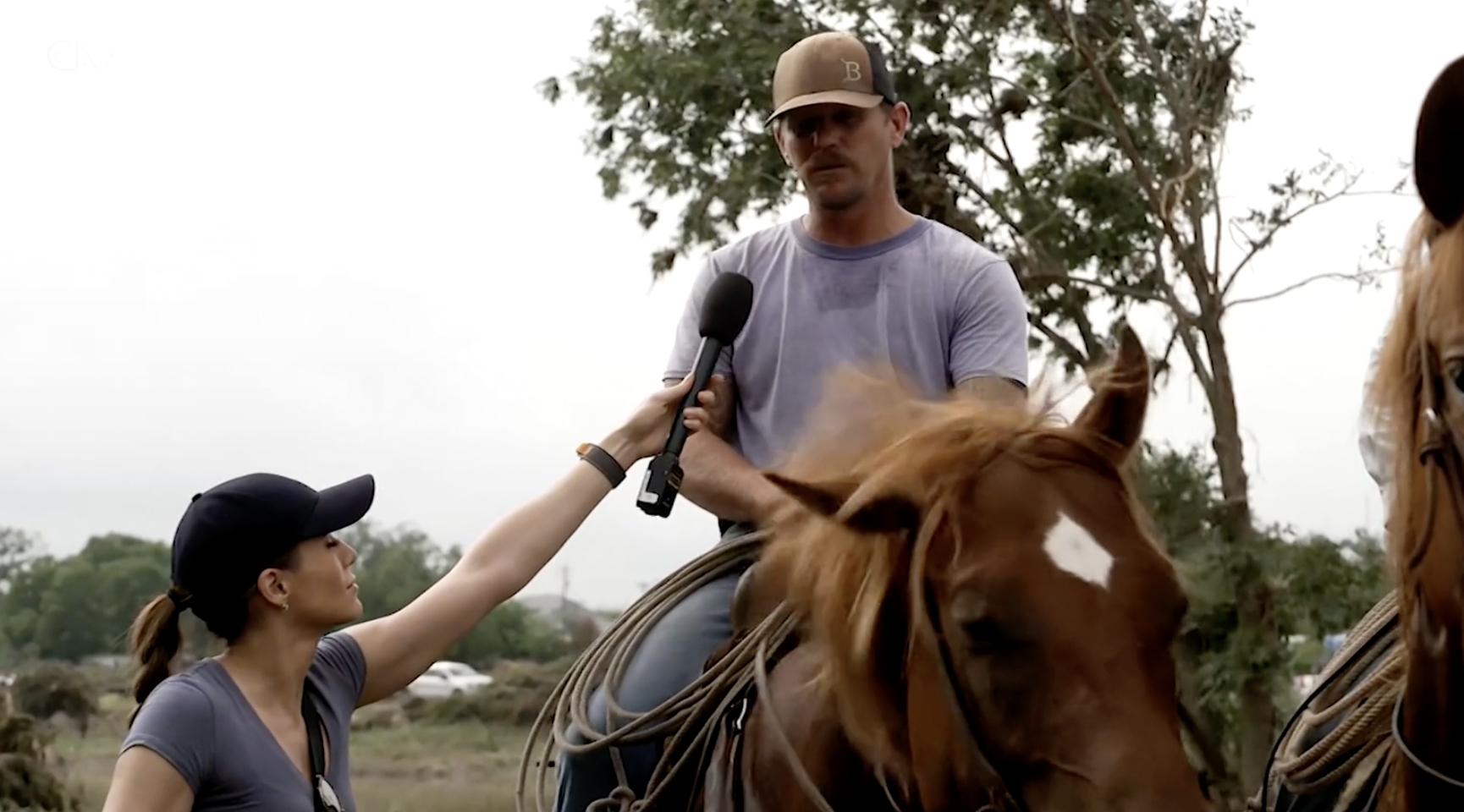 Volunteers on horseback look for missing people