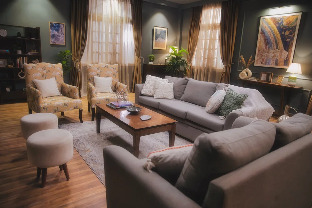 Living room studio set in Gurgaon — alternate dressing