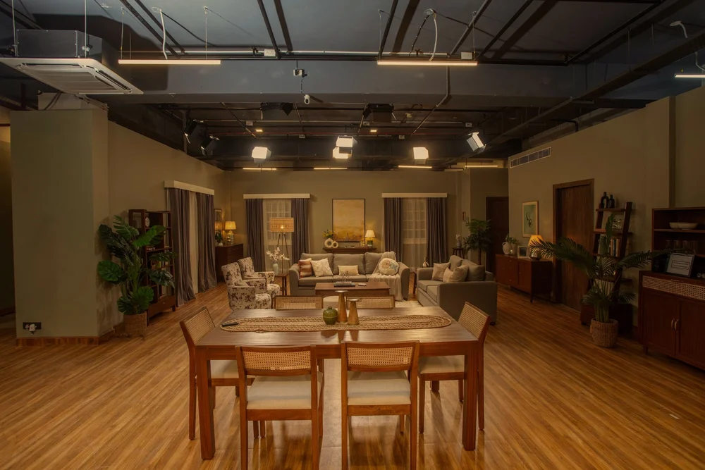 Dining set studio in Gurgaon with living room backdrop