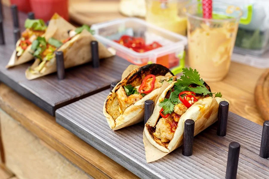 Street-style Mexican tacos served fresh from a food truck in Melbourne