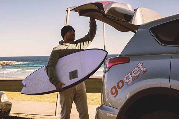 Open GoGet car boot showing spacious luggage room in Sydney