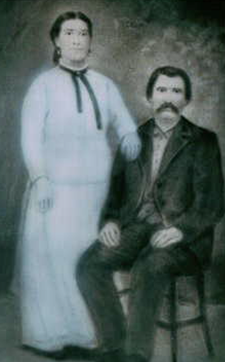 Lucretia Jane Doxtater, granddaughter of 1845 land claimant Peter Doxtater, with her Husband John Menner. This intermarriage formed the foundation of the kinship between the Conestoga-Susquehannock and the Brotherton Indians.