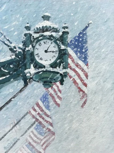 Winter Marshall Field's Clock 14X12.jpg