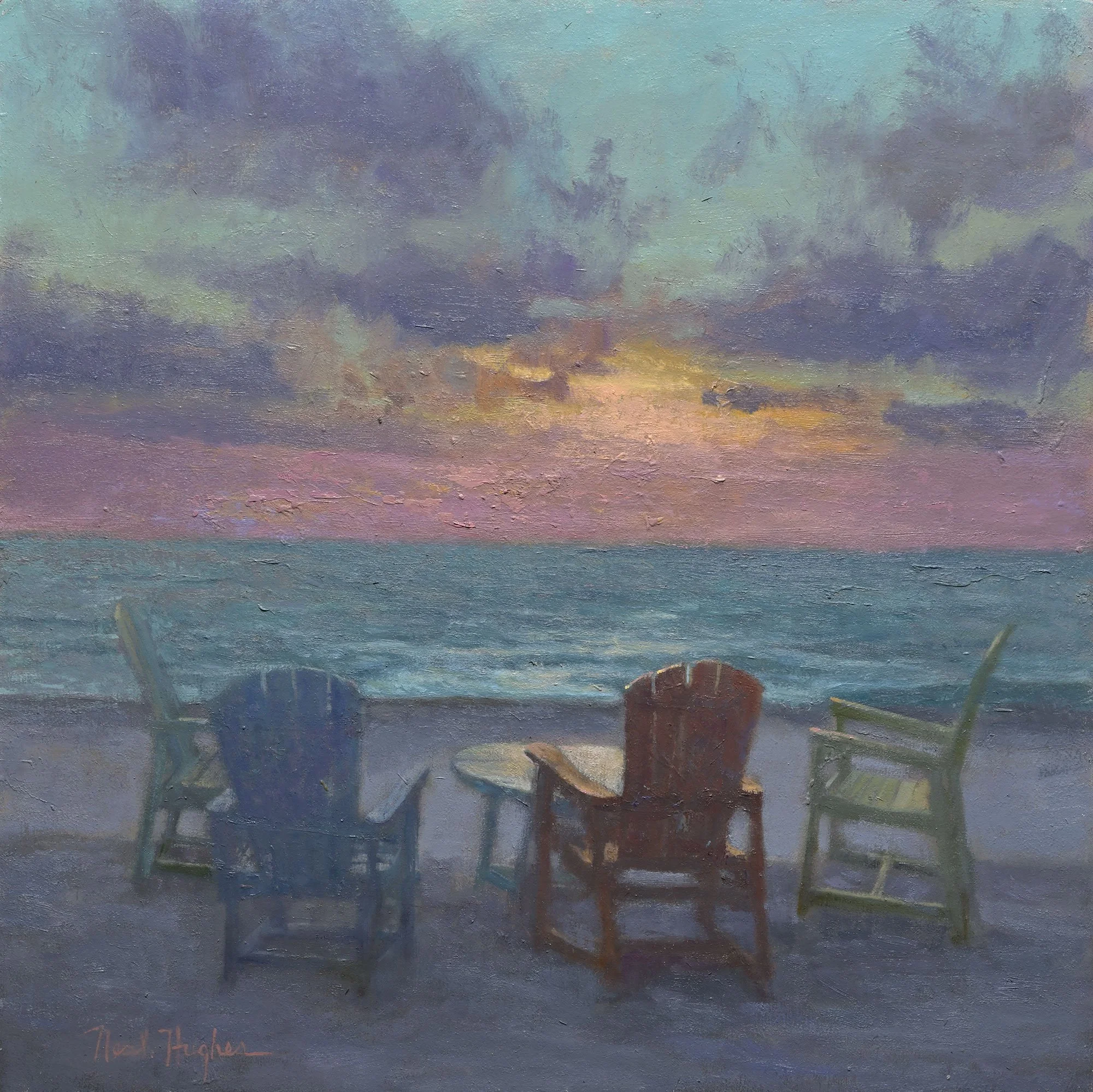 SouthBeachSunset 22X22 FRAMED .jpg