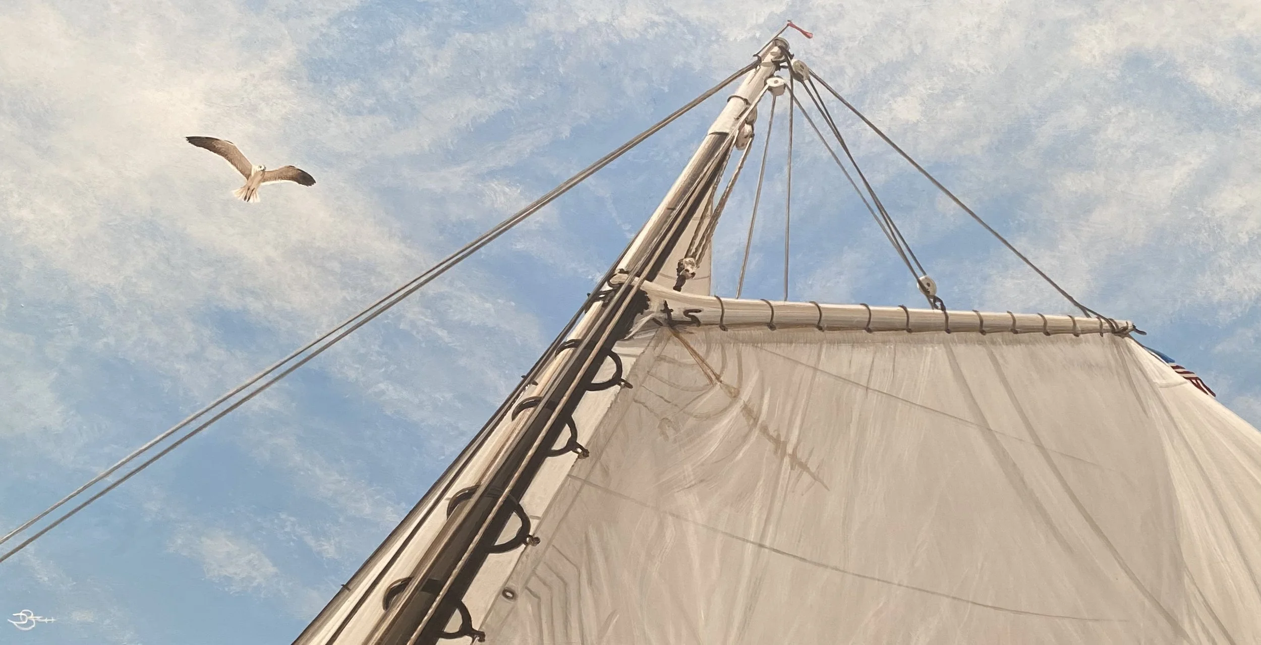 Riding the Wind 12x23 - 16x27 framed Del-Bourree Bach.jpg