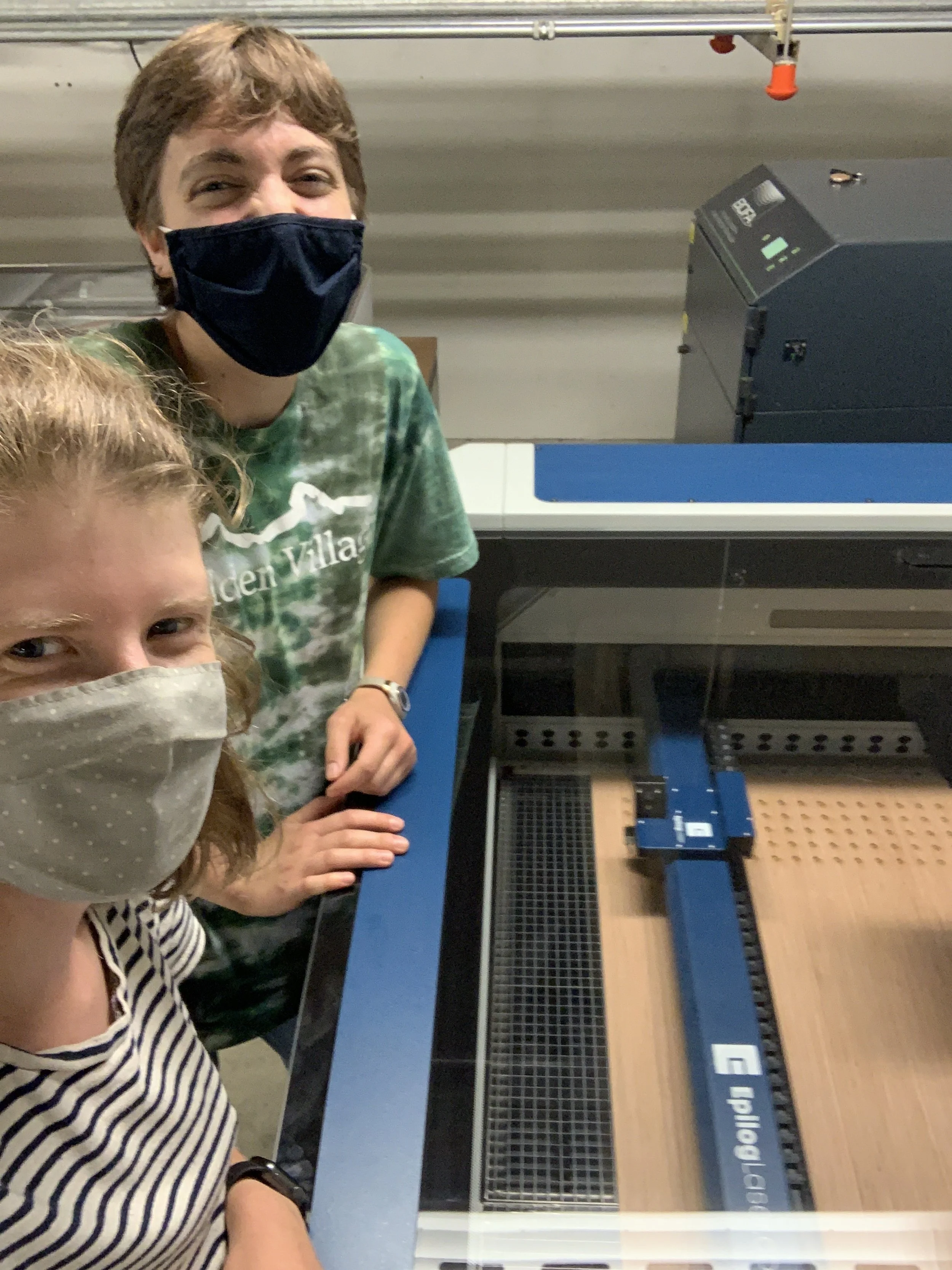 Laser cutting custom pegboard with Noah for the build out of the WWU Engineering & Design Makerspace.