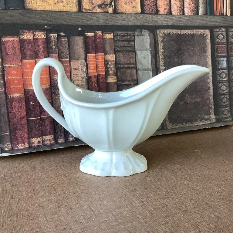 (#21.31)  Sydenham Shape Gravy Boat;  8-1/2”L;  unmarked, but is T&R Boote;  registered 1853/54.  Fine condition.  *SOLD*