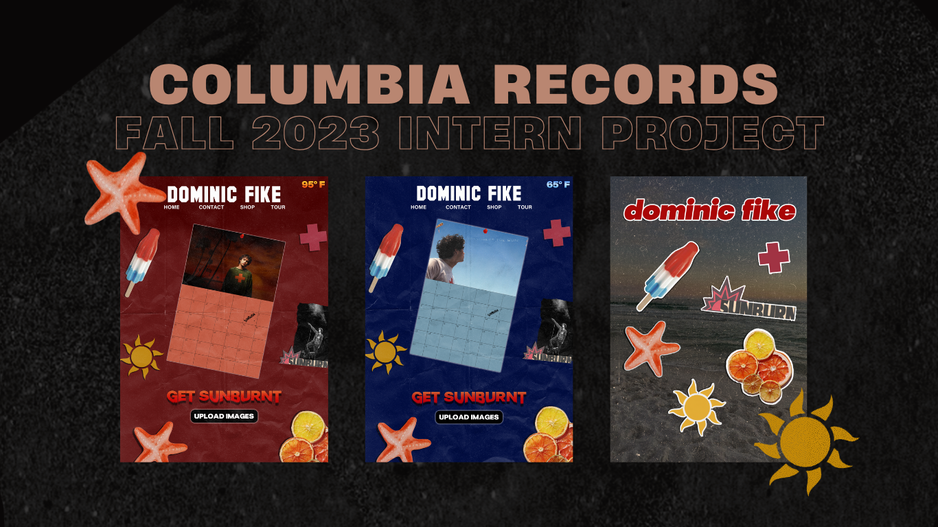Columbia Records Intern Project : Website Mockup for Dominic Fike