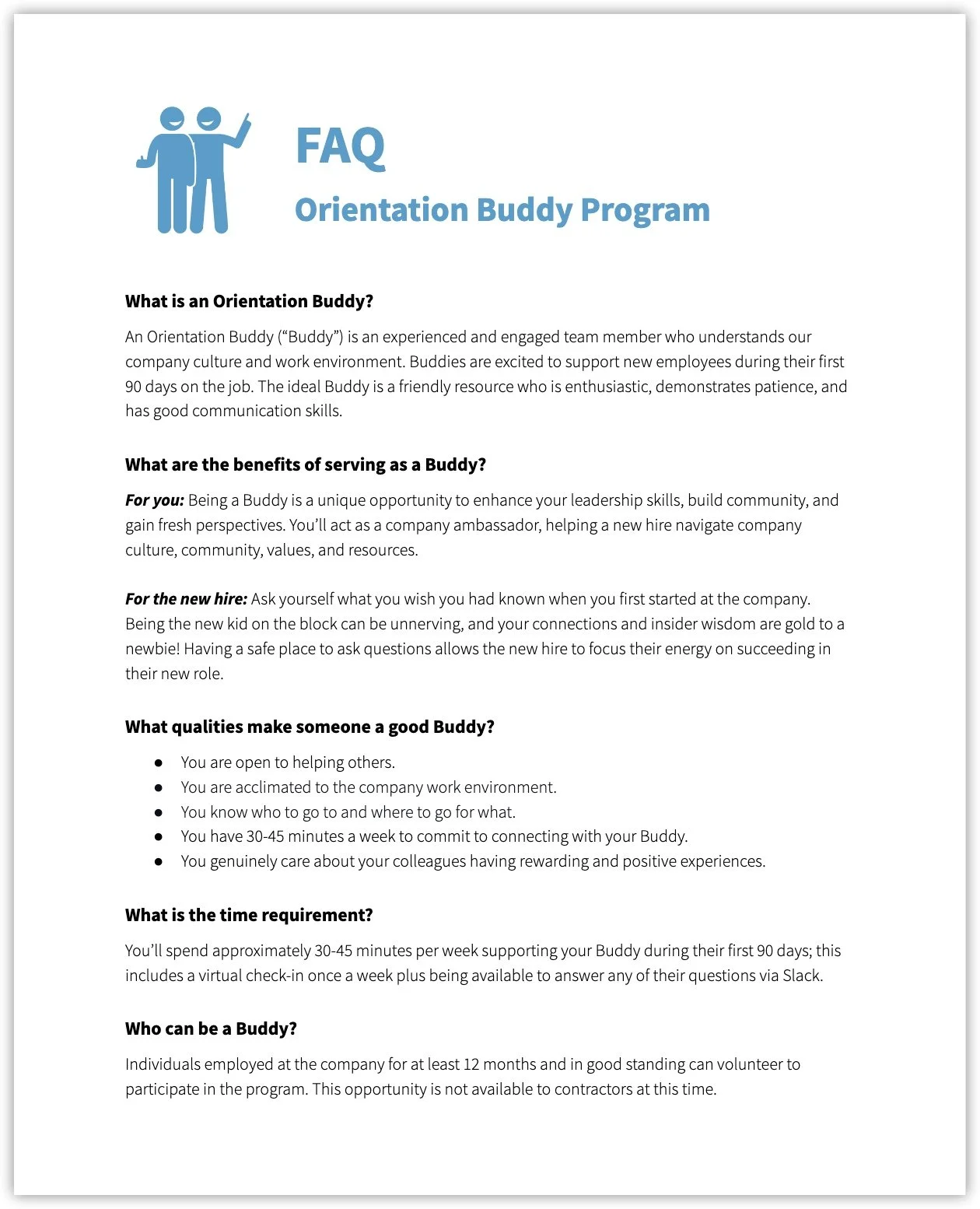 Orientation Buddy Progam FAQ thumbnail