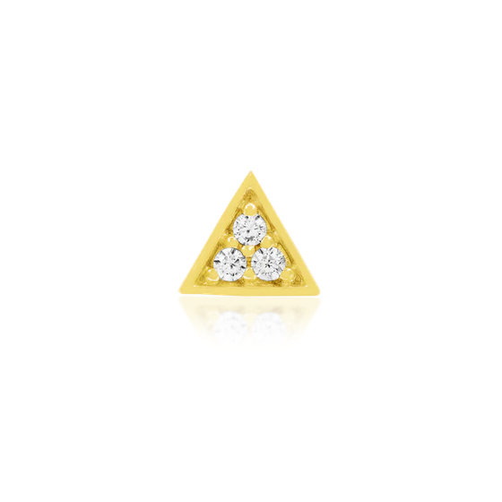 Junipurr Jewelry Gold Triangle with 3 CZ stones — Three Moons Body Shop