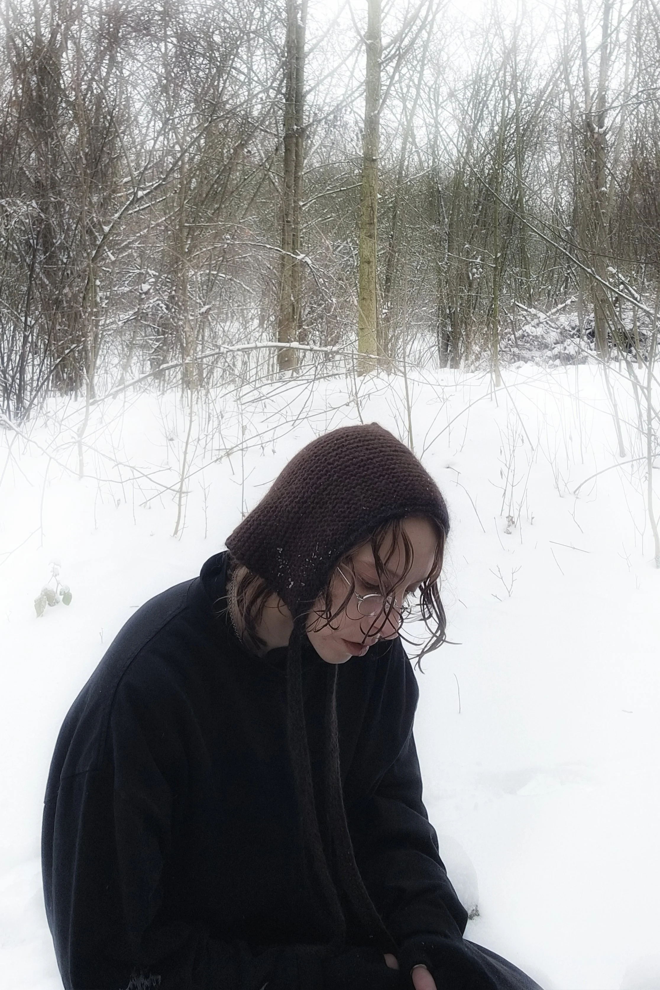 BONNET 5 - brown, cotton merino alpaca