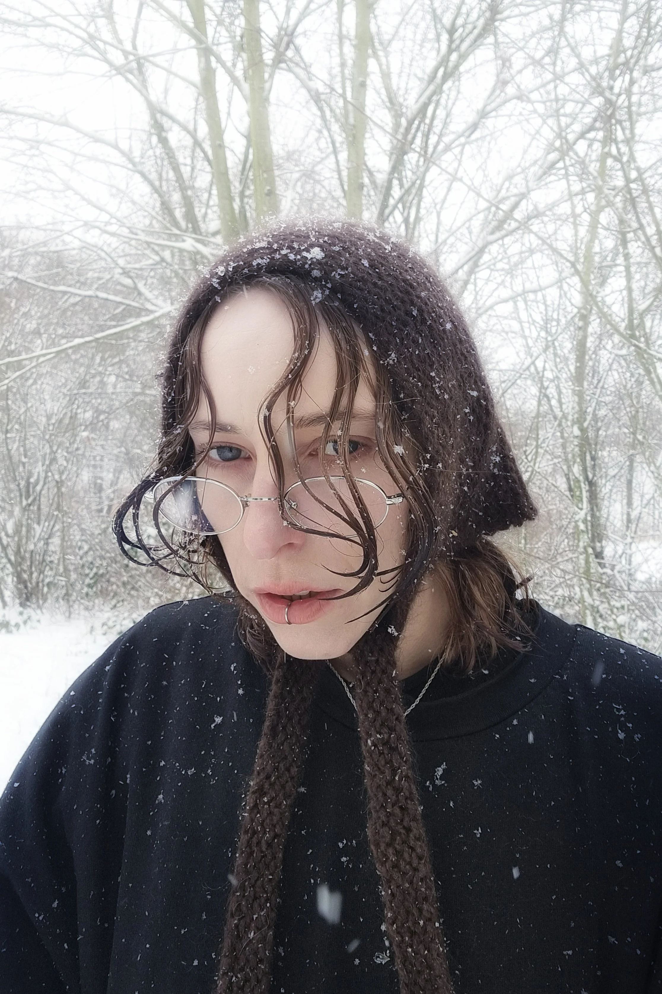 BONNET 2 - brown, bavarian wool silk mohair