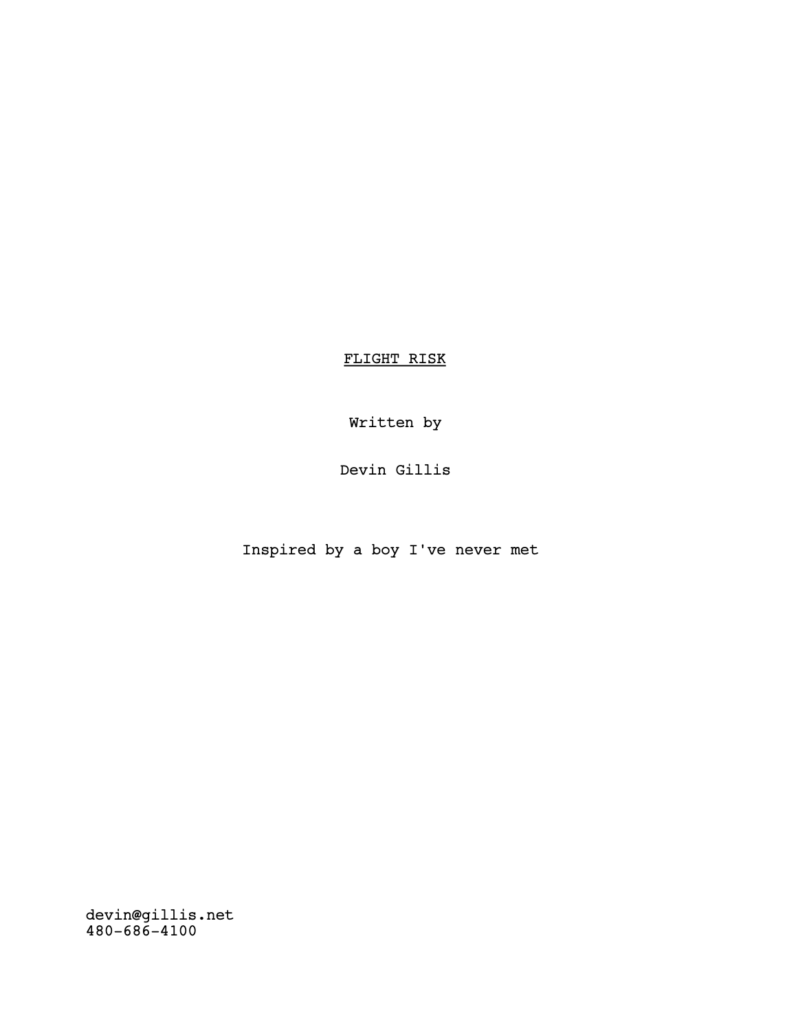 Flight Risk Short Film