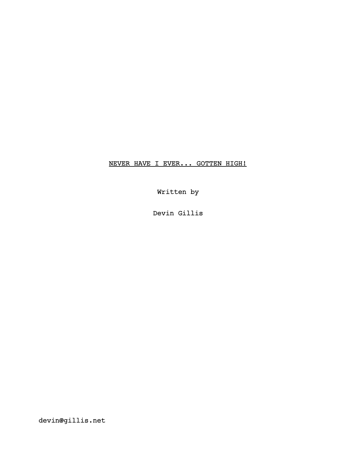 Never Have I Ever Spec Script