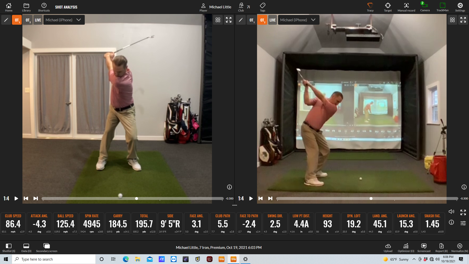 Trackman swing analysis