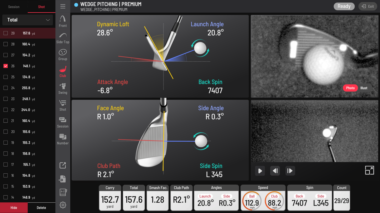 Uneekor club and ball data