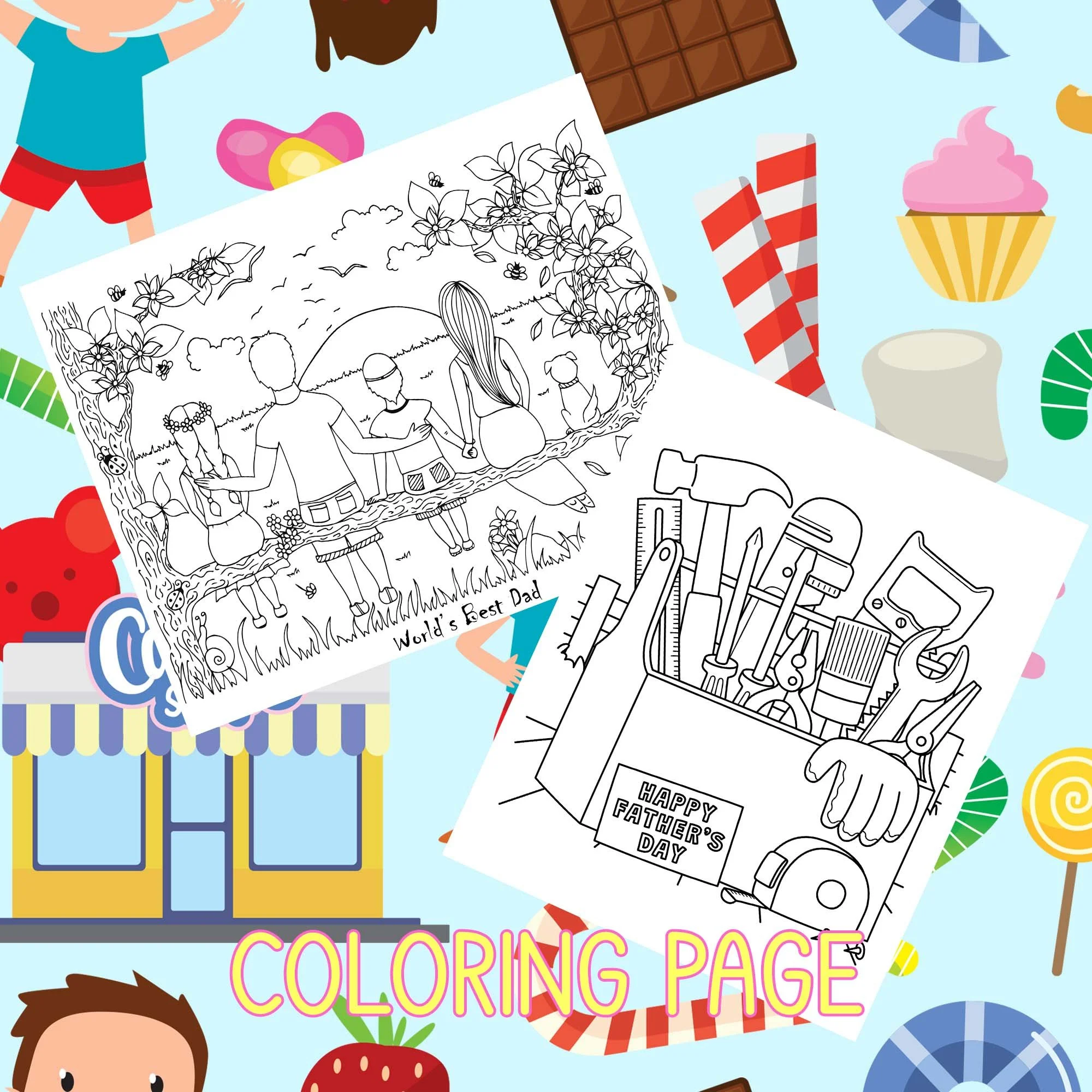 Father's Day Coloring Pages — Sunday Printables