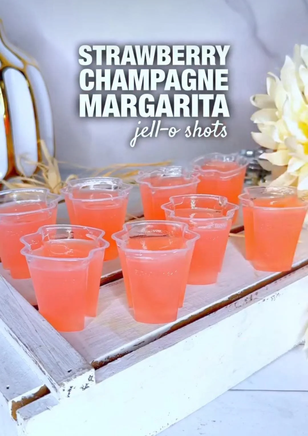 Strawberry Champagne margarita Jell-O shots 🍾🍓