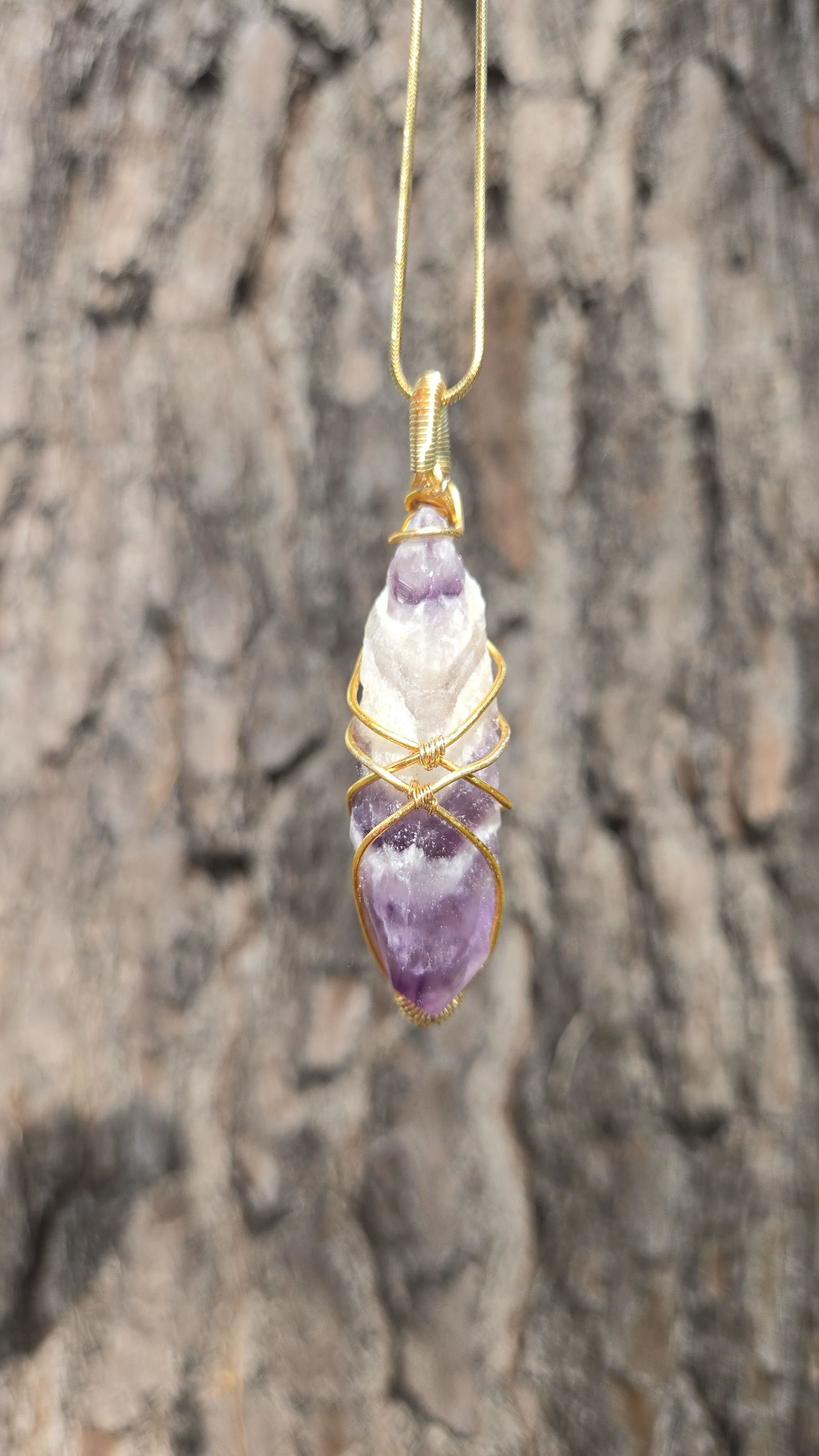 Chevron Amethyst Necklace | Handmade Copper Jewelry