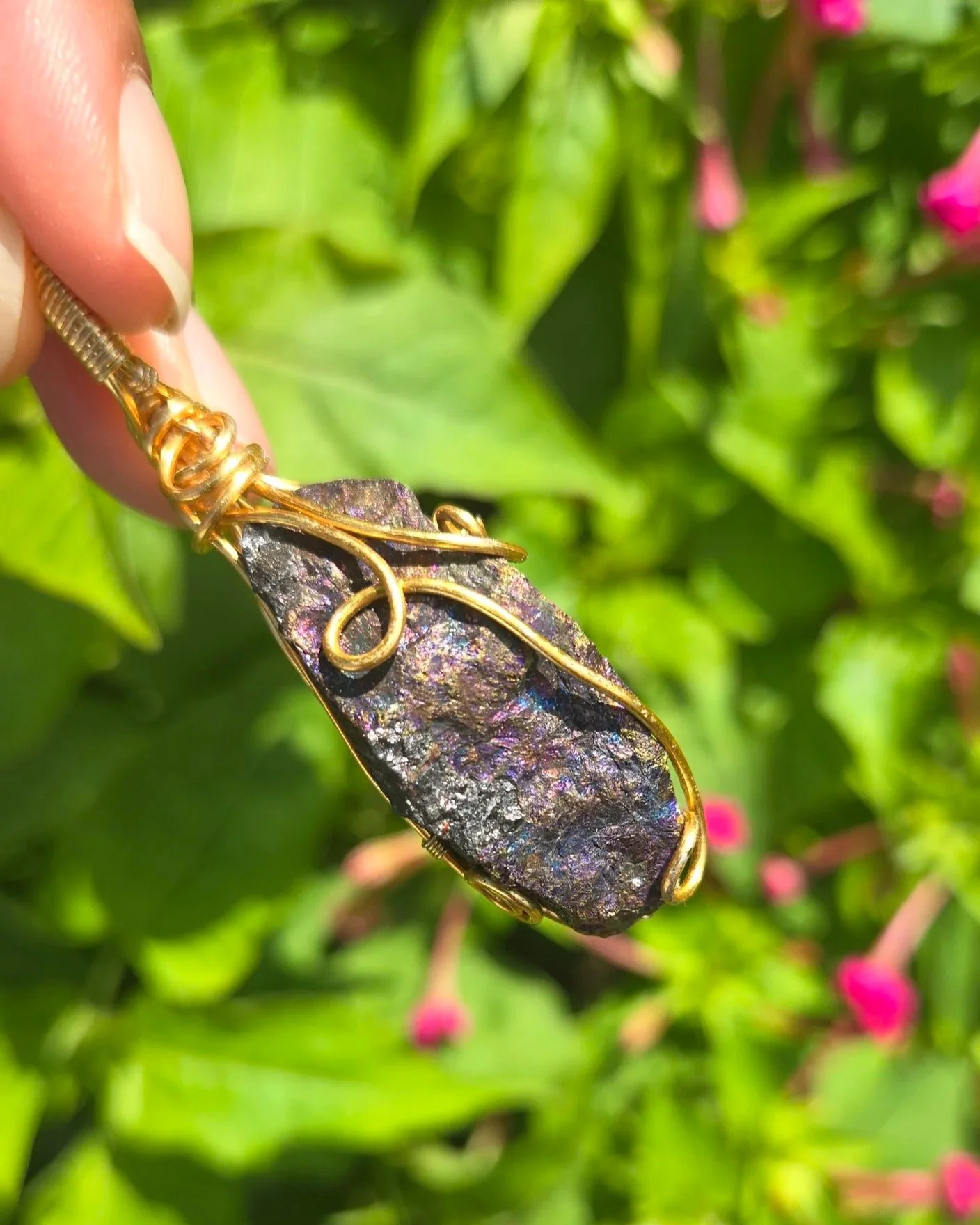 Peacock Ore Necklace | Copper Crystal Jewelry