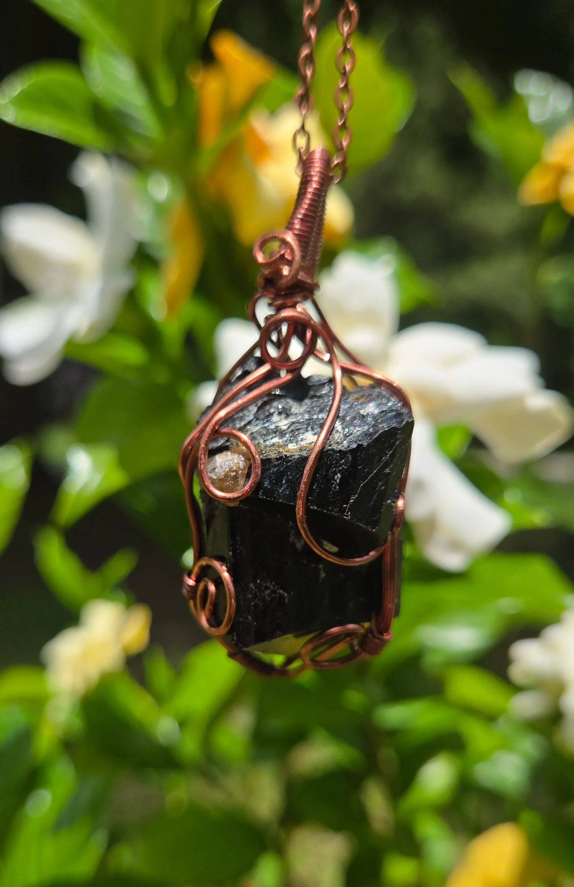 Raw Black Tourmaline Necklace | Handmade Crystal Jewelry