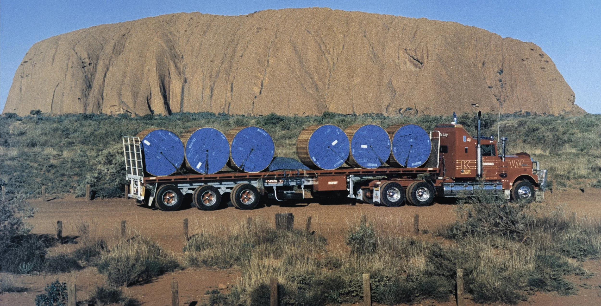 gerard hicks W Model carting Pirelli Cables at Ayers Rock.jpg